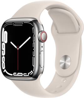 Apple WatchSeries7(GPS+Cellular, 41mm) SilverStainless Steel Case-Starlight Sport Band