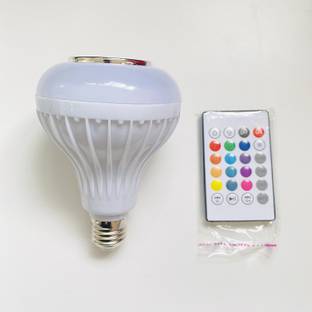 Webilla 12W Led Bulb with Bluetooth Speaker Music Light Bulb B22 + Rgb Light Ball Bulb Colorful with Remote Control for Home, Bedroom, Living Room, Party Decoration 12 W Bluetooth Speaker
