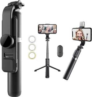 Whoo Monopod with bluetooth Remote and LED Lighting, Selfie Stick 3 in 1for All mobiles Monopod Kit