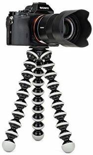 Shouten Gorilla Tripod for Mobile with Phone Mount & Remote | Flexible Gorilla Stand for DSLR & Action Cameras Black and White Pack of 1 Tripod
