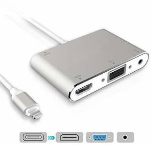 microware Lighting to HDMI, VGA AV Adapter, HDTV Adapter Compatible with iPad iPhone to HDMI, RJ45, USB Camera Adapter with Charging for iPhone 11 / Xs/XR/X /8, iPad, iPod Lighting to HDMI, VGA AV Adapter, HDTV Adapter Compatible with iPad iPhone to HDMI, RJ45, USB Camera Adapter with Charging for iPhone 11 / Xs/XR/X /8, iPad, iPod HDMI Connector