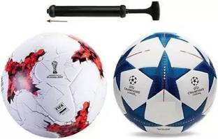 MRS Russia Red And Blue Star With Air Pump Football Combo Size: 5 (Pack of 3) Football - Size: 5