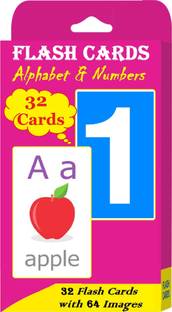 SA Flash Cards for Kids, 32 Cards & 64 Images, Alphabet, Numbers Activity Cards