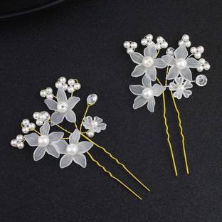 MEDBUDDY Hair Pin Accessories For Women Hair Pins For Wedding, Anniversary- Pack Of 6 Hair Pin