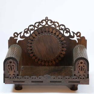 kirfiz Wooden Singhasan Temple for God, Laddu Gopal Singhasan for Pooja Mandir, Singhasan for Diwali, Durga Pooja, Navratri, Ganesh Chaturthi - MDF Wooden Engineered Wood Home Temple