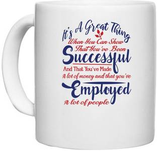 UDNAG White Ceramic Coffee / Tea 'Succesfull employed | Donalt Trump' Perfect for Gifting [330ml] Ceramic Coffee Mug