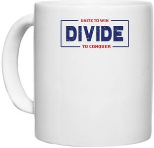 UDNAG White Ceramic Coffee / Tea 'Divide | Donalt Trump' Perfect for Gifting [330ml] Ceramic Coffee Mug
