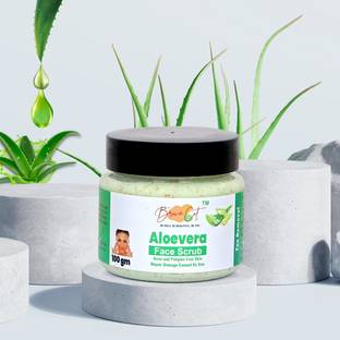 Brown cat Aloevera Face Scrub & Acne and Pimples Free Skin Repair Damage Caused By Sun. Scrub