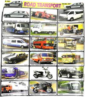 AFH 22 cm Road Transport Project Chart Sticker Pack of 2 Educational Sticker Chart Self Adhesive Sticker