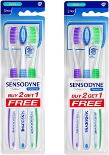 SENSODYNE Sensitive Soft Toothbrush - Pack of 2 x 3 Soft Toothbrush
