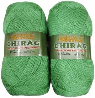 RCB Chirag See Green (400 gm) Wool Ball Hand Knitting Wool/Art Craft Soft Fingering Crochet Hook Yarn, Needle Knitting Yarn Thread Shade no-13