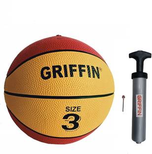 GRIFFIN Rubber Basketball Ball Indoor/Outdoor Kids Basketball Size 3 With Air Pump Basketball - Size: 3