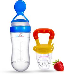Goodmunchkins Silicon Food Feeder - Silicon Fruit Feeding Nipple for Baby Food Grade Silicon Container and Nipple BPA Free Combo Pack of 2  - Silicon Food Container & Nipple, Food Grade Plastic Caps