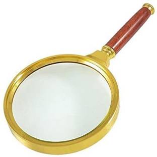 Protos Hand Held Wooden 80 mm Magnifying Lens Glass 10x Magnifier