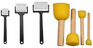 Sabahz Trading Black Sponge Roller Set And Sponge Dabber for Painting, Art and Craft Projects Painting Sponge Roller