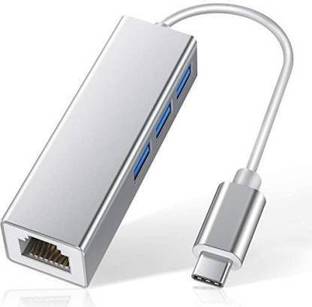 microware USB C to 3 Port USB 3.0 & LAN RJ45 Gigabit Ethernet 100/10Mbps Adapter USB C Port Extender for USB C Laptops, PC etc. USB Hub USB C to 3 Port USB 3.0 & LAN RJ45 Gigabit Ethernet 100/10Mbps Adapter USB C Port Extender for USB C Laptops, PC etc. USB Hub Laptop Accessory