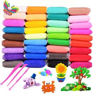 Shopex kids Colourful Non-Toxic Modeling Air Dry Modeling Bouncing Clay with Tools