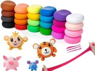 Shopex Air Dry Clay Set For Kids DIY Ultra Light Modelling 12 Bouncing Clay With Tools