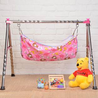 JIN Semi Foldable Cradle With Round Frame (Pink)