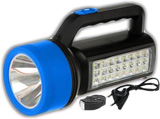 iDOLESHOP Rechargeable 75W Laser Long Range Torch with 24 Big SMD Led Side 8 hrs Torch Emergency Light