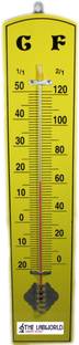 THE LABWORLD Jumbo big wall thermometer size 50 cm long for room temperature in degrees Celsius and Fahrenheit wooden base wall mounted analog type Thermometer with Fork Kitchen Thermometer