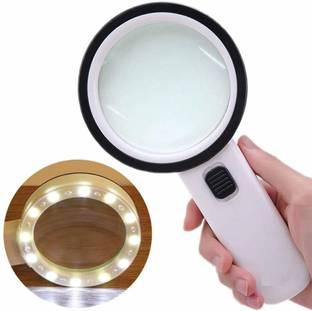 VINAL Magnifying Glass 30X, Large Magnifier with Light, LED Illuminated & Handheld, Premium High Power Magnify Glass for Reading Books, Newspaper, Seniors, Macular Degeneration, Stamps 30x Pocket Magnifier