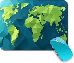 ZORI World Map Polygons Green Gaming Mouse Pad - Computer Laptop PC Mousepad