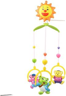 Galactic New Sweet Cuddles Harmonious Musical cot with Hanging Cartoons for Toddlers/ Infants/ New-Borns/Baby- Multi Colors Multicolor ( 6 Pcs Set )(3 Design Available 1 Design Sending)