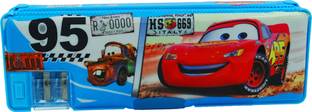 dishvy CUTE CARTOON PRINTED PENCIL BOX WITH BLUE DISNEY CAR CHARACTER |MULTIPURPOSE PENCIL BOX WITH INTEGRATED SHARPENER|BEAUTIFUL DESIGNS Art Plastic Pencil Box