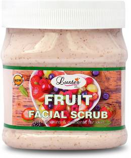 Luster Fruit Facial Scrub | Enriched With Vitamins & Nutrients | Tan Removal Scrub | Helps Deep Clean & Glowing Skin | Scrub For Women & Men | Paraben & Sulfate Free - Facial Scrub