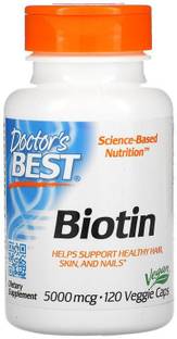 Doctor's Best Biotin, 5,000 mcg, 120 Veggie Caps