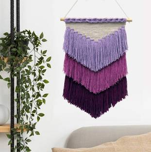 shiv charan Wall Hanging Bohemian Nordic Woven Wall Decor Beautiful Geometric Art for Room Decoration Purple (wall 22)