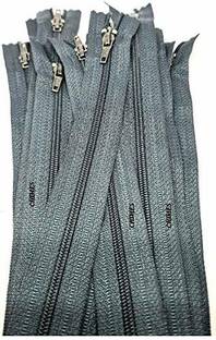 ZENITH New Combo Polyester Auto-Lock 8-inches Zip for Pants, Palazzos 8 inch Tailoring Zips Perfect Fasteners Dressmaking Repairs & Embellishing Craft Material DIY Hobby (Grey Medium, 10) Black Synthetic Open-ended Zipper