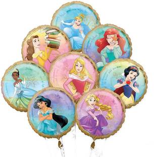 Bash N Splash Printed Princess Balloons Bouquet Princess Party Supplies Balloon Bouquet Decorations with 8 Princesses Balloon