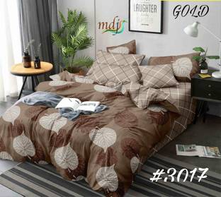 AUSIEE 160 TC Cotton Double Printed Flat Bedsheet