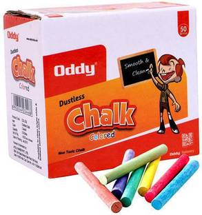 Oddy Non Toxic black board Dustless Color Chalk 50 pcs