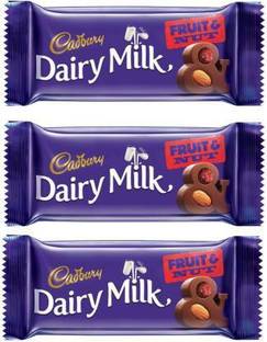 Cadbury Dairy Milk Fruit & Nut Chocolate 36 Gram Pack Of 3 Bars Bars
