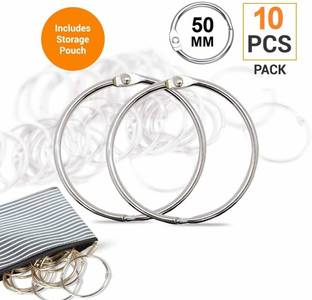 True-Ally 10 Pcs 50 mm 2 inch Multipurpose Book Binder Rings, Metal Iron Nickel Plated Loose Leaf Rings. Used as Books Ring, Binders Ring, Index Cards and Craft Rings.(Pack of 10 Ring, 50 mm Size) 50 mm Steel Spiral Clip