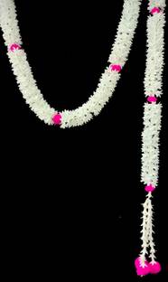 3A Featuretail 5ft Artificial Chameli/Jasmine with Pom pom Garland String for Festival or Home Decoration Plastic Garland