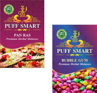 Puff Smart Hookah Pack Of 2 Herbal Flavors Pan Ras, Bubble Gum Hookah Flavor