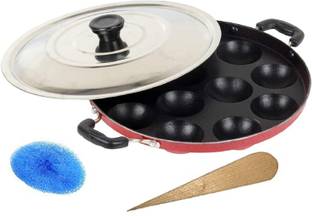 Hand Care Appam Patra/Paddu Maker Ponganal Maker Hammer-Tone Coating Paniarakkal Standard Idli Maker
