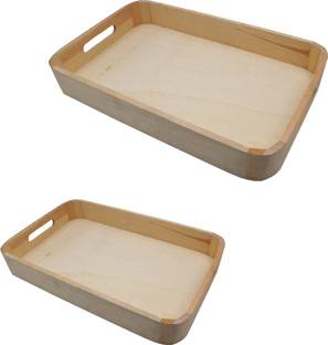 Jades Combo of Wooden Decoupage Trays Set of 2 Tray