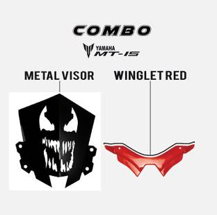 एक्यूब मार्ट mt 15 CNC short visor monster + MT 15 winglet red बाइक हेडलाइट वाइज़र