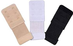 Dazr Bra Hook Extender-2 Hook - 2 Eye (with Extra Elastic) –Save Your Bra Increase Band Length_Bra Hooks for Women Pack of 3 Multicolor Hook Extender