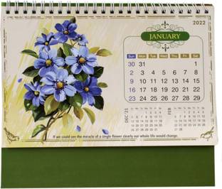 VR Creatives flower Desk Table Calendar Top Calendar 2022 With Planner Organizer 20 Cm X 22 Cm 12 Pages 2022 Table Calendar