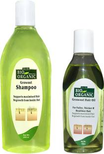 Indus Valley Bio Organic Hair Regrowth Oil and Growout Shampoo Combo Pack