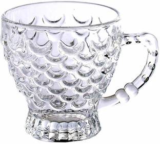 Bold and Wide Pack of 6 Glass FISH TEA CUP 210ML 6PCS