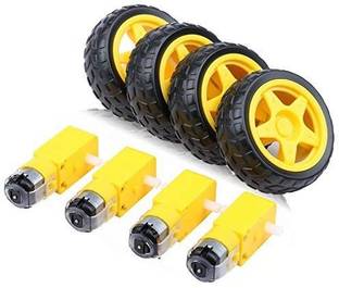 3REE 4 x BO Geared Motor with 4x Wheel - SG400 (Pack of 4) Electronic Components Electronic Hobby Kit