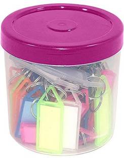 SHUANG YOU Plastic Multicolor Assorted Keychain with Two Side Id Label and Split Ring for Office, Home Key, Hotel, Drawers Keyring (Pack Of 200) Key Chain