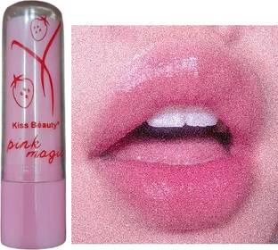 Kiss Beauty COLOUR CHANGING PINK MAGIC STRAWBERRY FLOVER LIPSTICK PACK OF 2